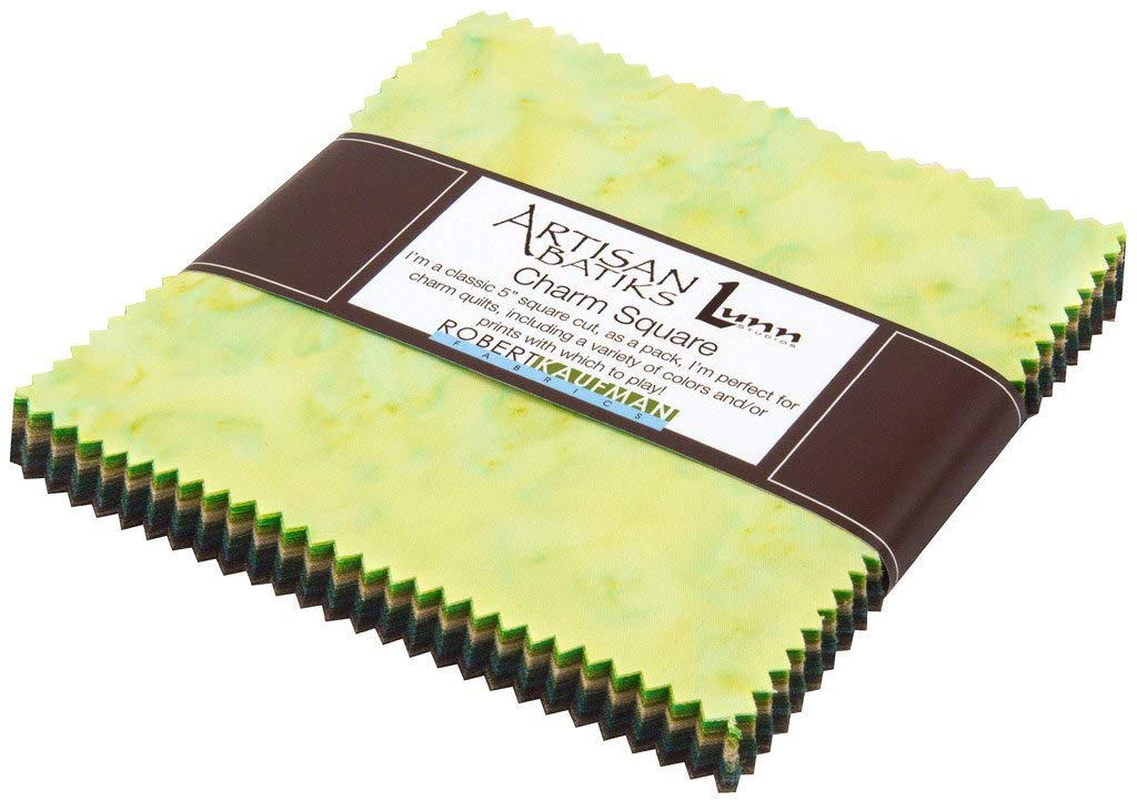 Robert Kaufman Lunn Studios PRISMA DYES RAINFOREST BATIKS Precut 5-inch Charm Pack Cotton Fabric Quilting Squares Assortment CHS-270-42