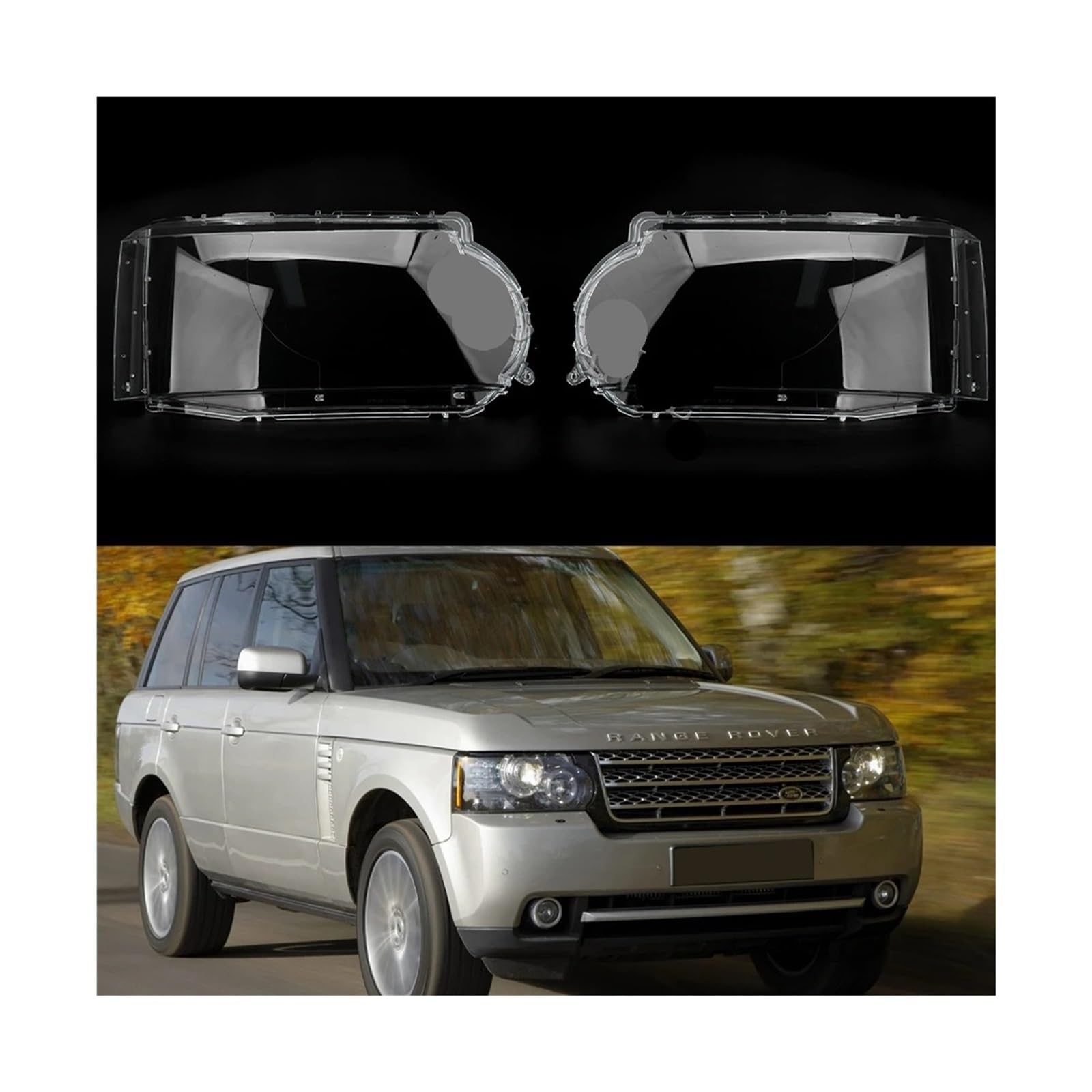 Headlight Lens Cover Compatible For Land Rover Range Rover L322 Vogue 2010 2011 2012 2013 Lampshade Headlights Covers Lamp Shade Lens Shell(1 pair cover)