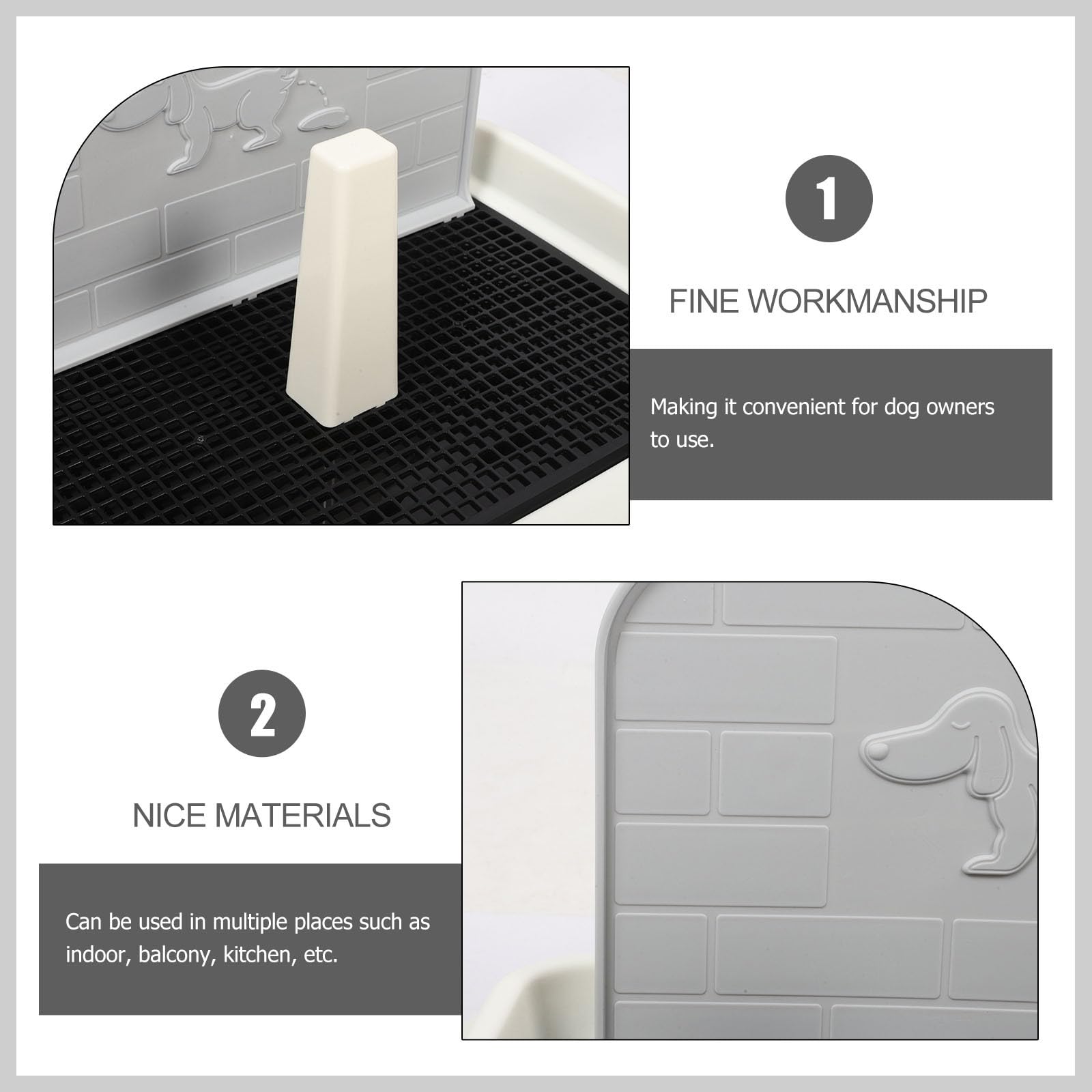 FOMIYES Toilette pour Chien Antidérapante, Bac D’apprentissage Propreté pour Chiot, Plastique Robuste, Petite Taille Mur, Intérieur et Apprentissage Propreté