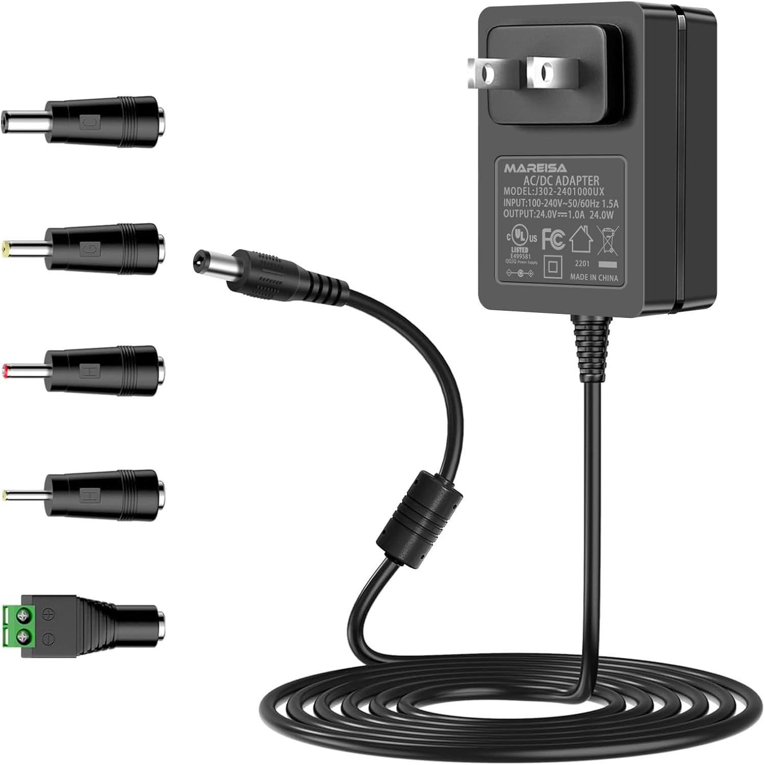 24V DC Power Supply, AC DC 24V 1A Adapter DC Power Cord for LED Strip Light CCTV Camera Bluetooth Speaker Nail Lamp Air Cleaner Massage Gun Mini Printer