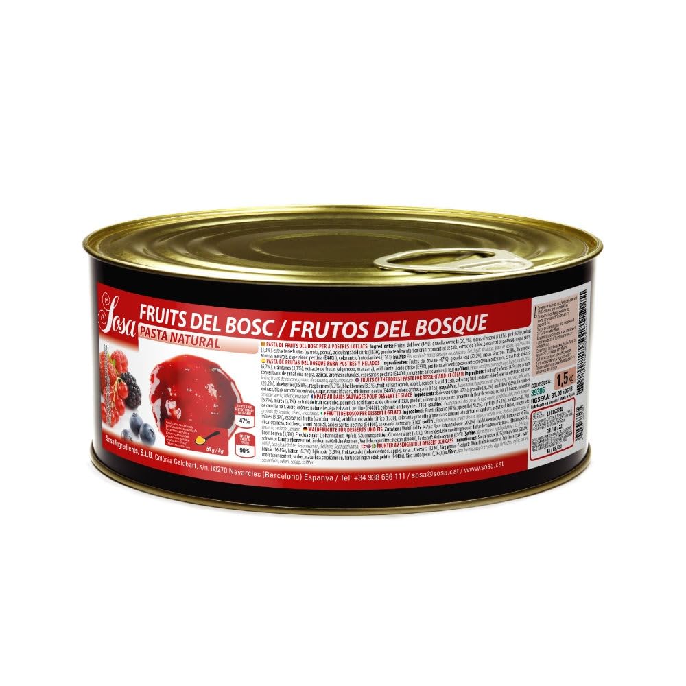 SOSA Pasta concentrada natural de Frutos del bosque - Formato 1.5kgs
