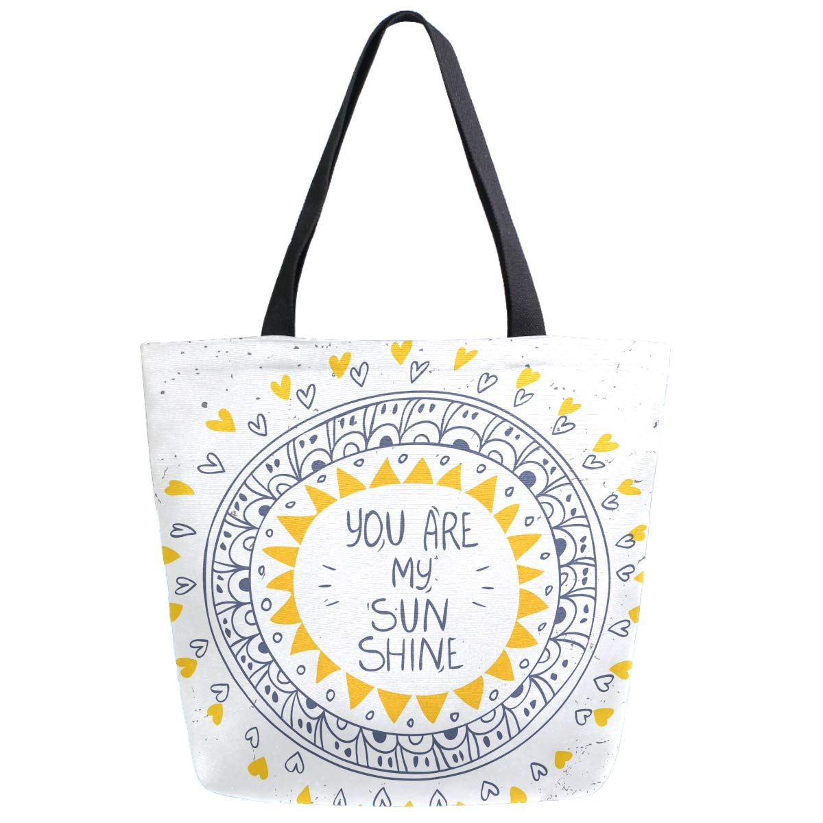 Stylish Canvas Shoulder Tote Bag, Bees Skulls USA Flag Extra Large Handle Bag for Men Women Gym Beach Travel Shopping