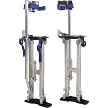 Drywall Stilts 24-40 Inch Height Adjustable Lifts Aluminum Tool for Painting Finishing Pruning Branches Cleaning - Silver 24" - 40"