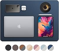 Vista 19 de Vine Creations Tapete de Escritorio de Cuero Grande 44" x 22", Tapete Protector de Escritorio, Almohadilla de Escritorio de Cuero PU, Almohadilla