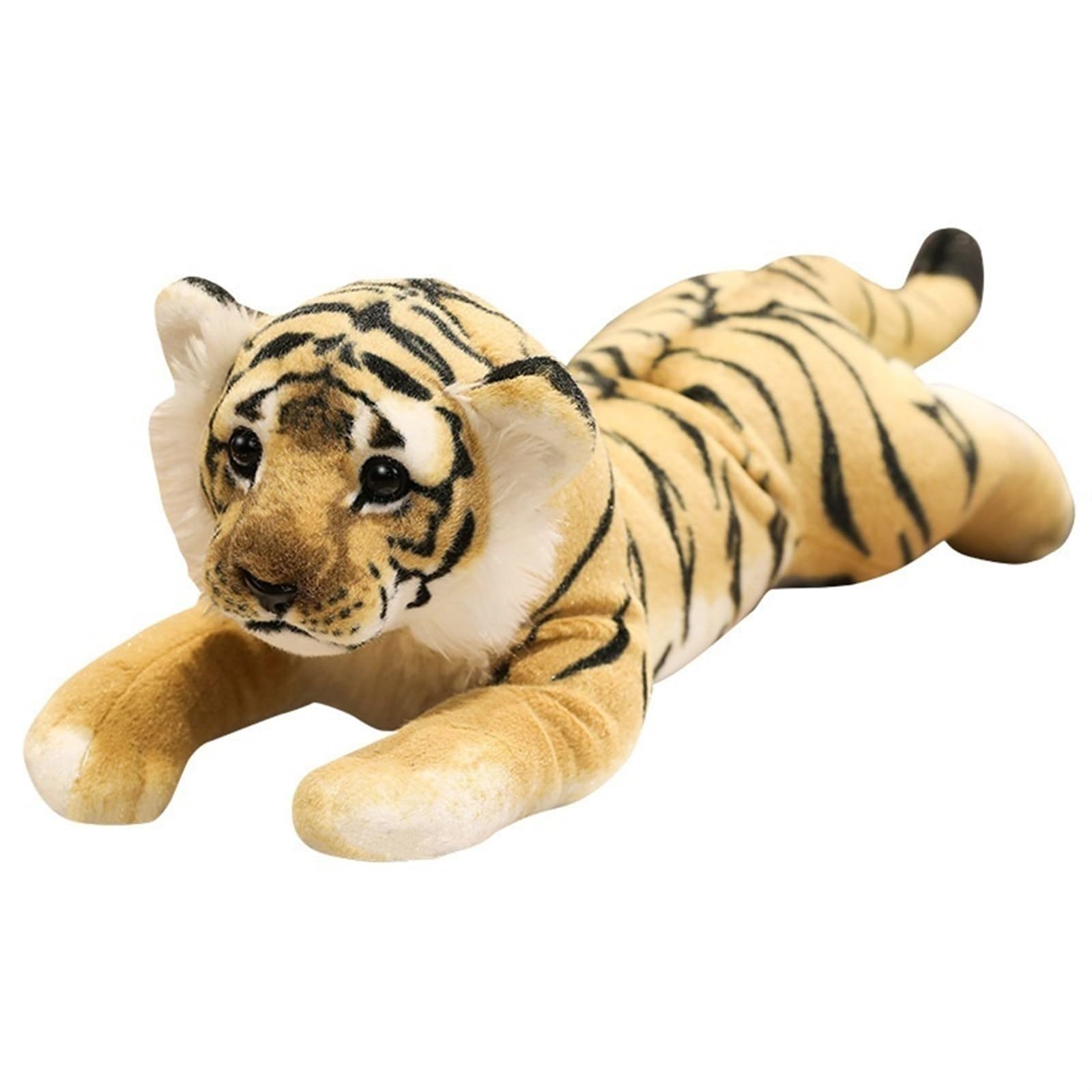 TOPLITHE Simulation Tiger Plush, LifeLike Stuffed Wild Animals Leopard Lion Plushie Pillow Gifts for Kids Adults Christmas Room Decor(Tiger,39CM/15.3IN)