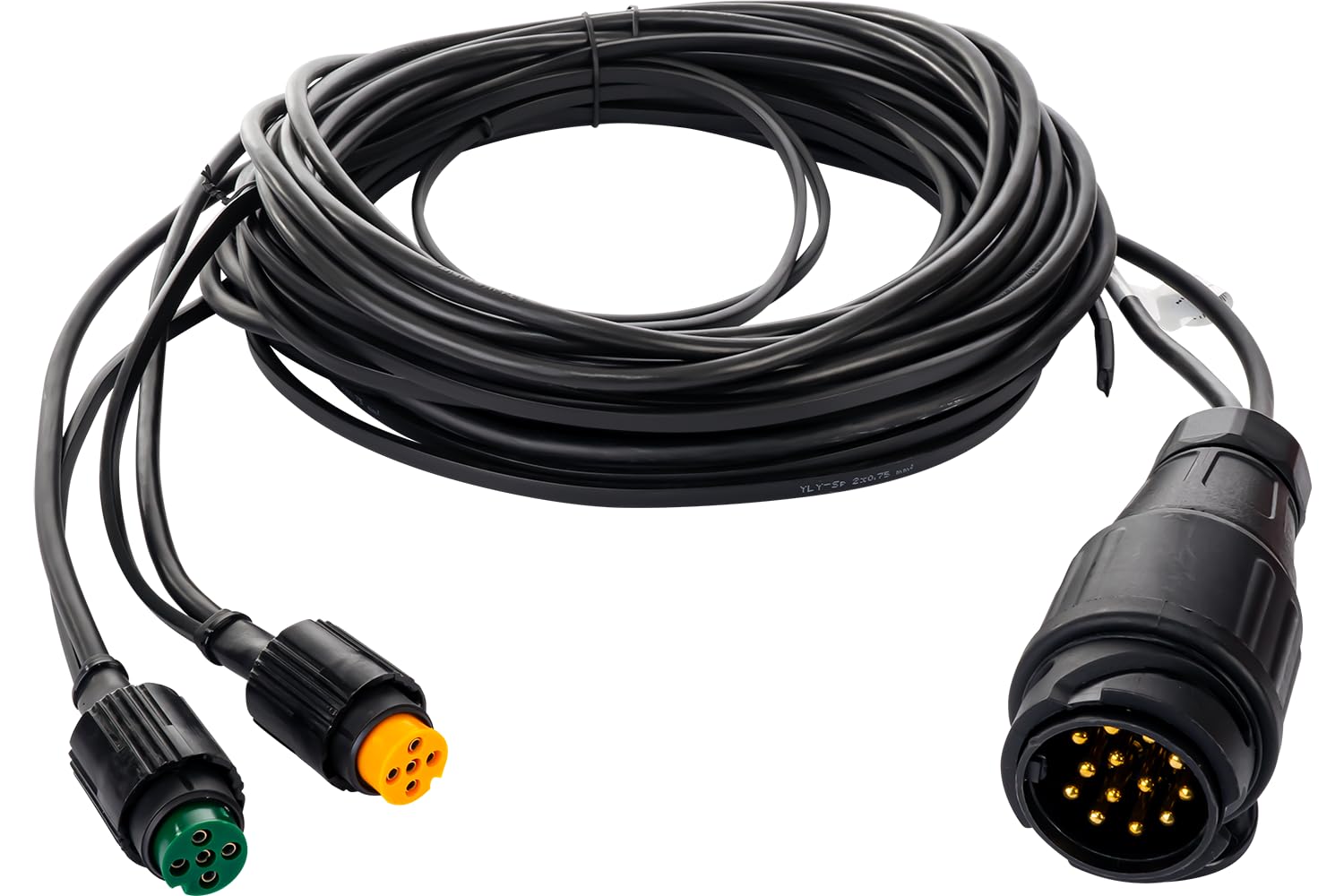 Set Fanali Posteriori Dobplast DPT35 6 Funzioni e Luci Ingombro LED Anteriori con Cablaggio Elettrico Mantes 5,5 Metri Spina 13 PIN 12V 24V per Rimorchio Carrello Bisarca