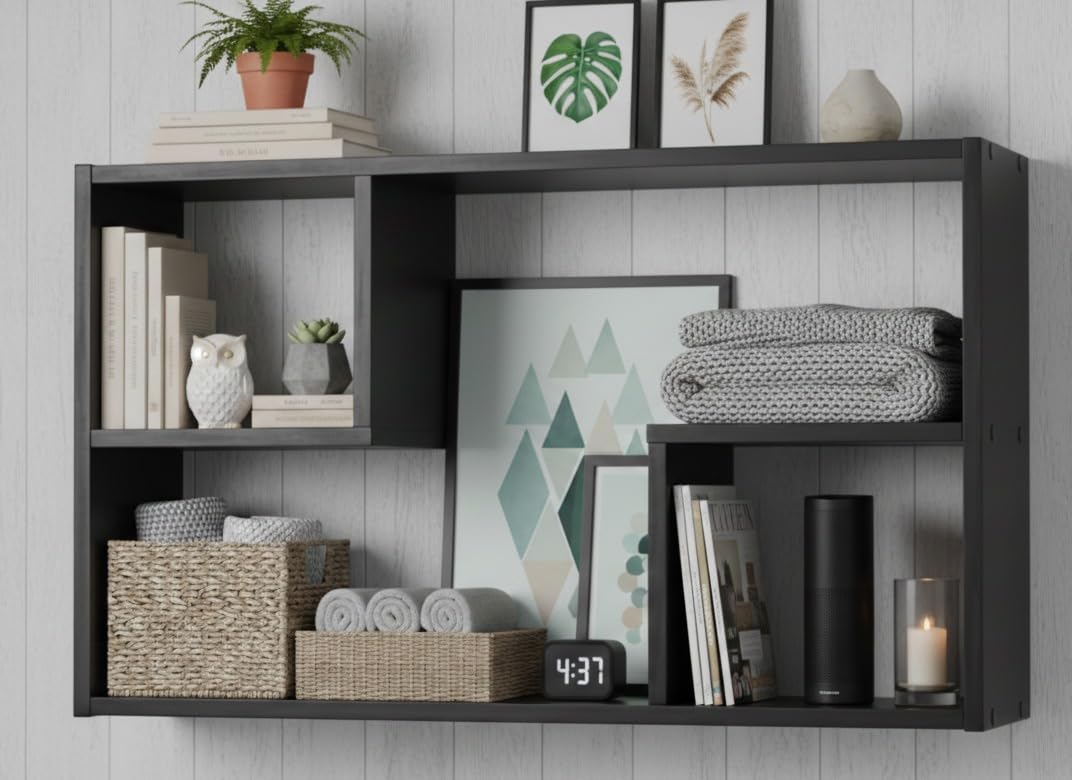Wooden Floating Shelf – Rectangular Wall Display Organizer-image-37