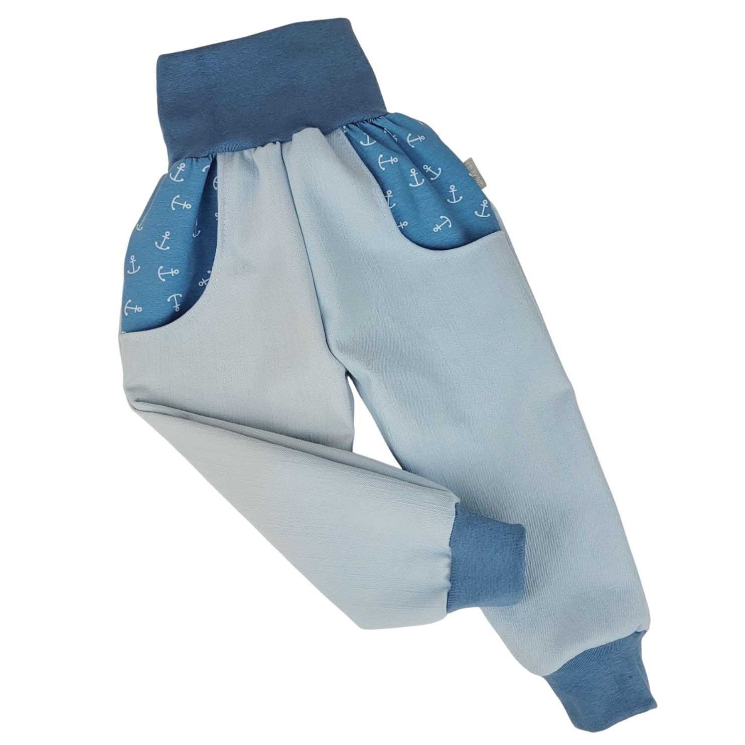 Lilakind Jeanshose Kinder | Pumphose mit Anker-Taschen | Babyhose Kleinkindhose | Baumwolle & Elasthan | Handgefertigt