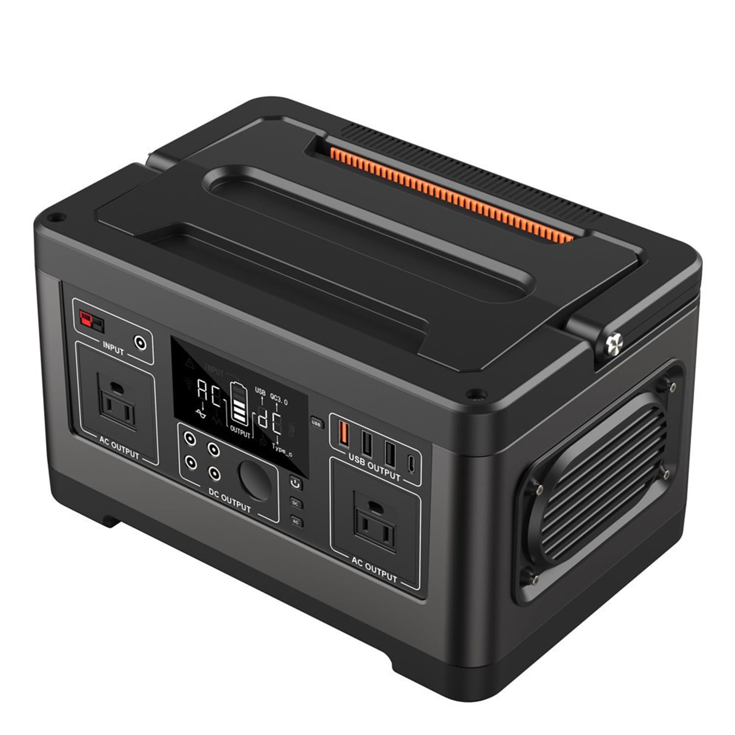 Central EléCtrica PortáTil,BateríA De Litio MóVil Respaldo para Exteriores con Toma Corriente 220V Ca Vacaciones,Camping,Aventuras Al Aire Libre Y Emergencias(Color:Black)