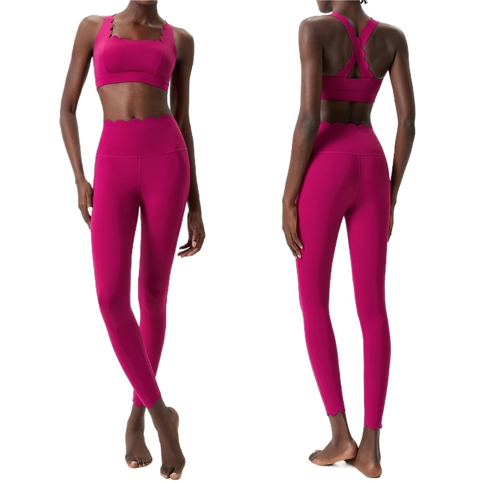 Completo yoga Tuta da palestra Due pezzi Set yoga fitness Super streth Slim Fit Abbigliamento sportivo corsa traspirante per lo sport
