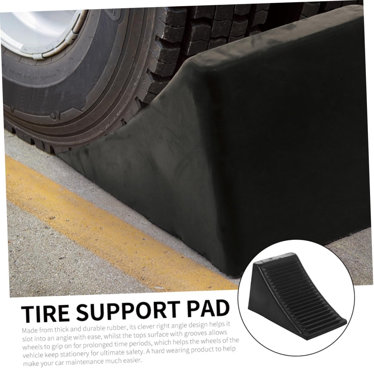 2pcs Rv Wheel Chocks Camper Tire Chocks Rope High Temp Load Bearing Wheel Stops for Trailer Rv