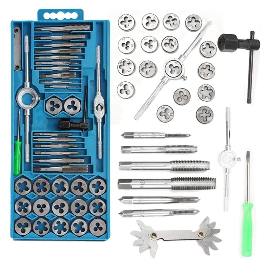 Juego de Llaves de Macho de roscar y terrajas métricas Pro M3-M12, Herramientas manuales de aleación de Metal, 40 Piezas