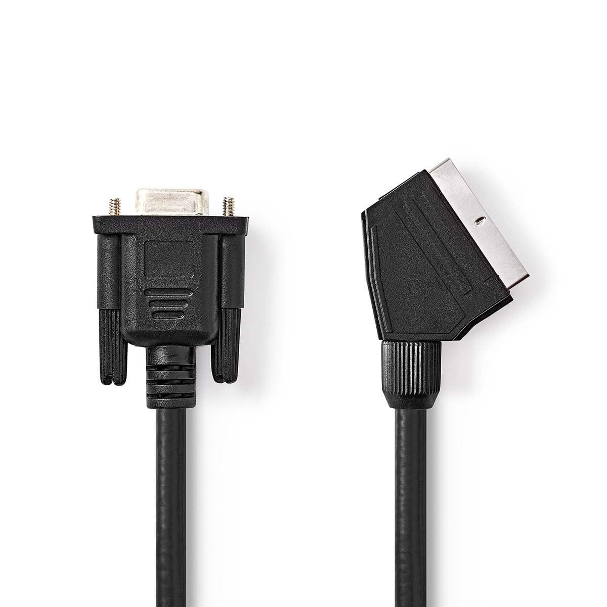 NEDIS 2m Scart to VGA cable/lead (Scart Male to VGA Female) - Black