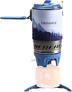 Fire Maple Polaris Cooking System | Portable Camping Backpacking Stove with Micro Regulated Valve | Electric Jet Burner Pot Set | Ideal Camp Water Boiler for Hiking Fishing Trekking Hunting and Emergency Use (Blue)