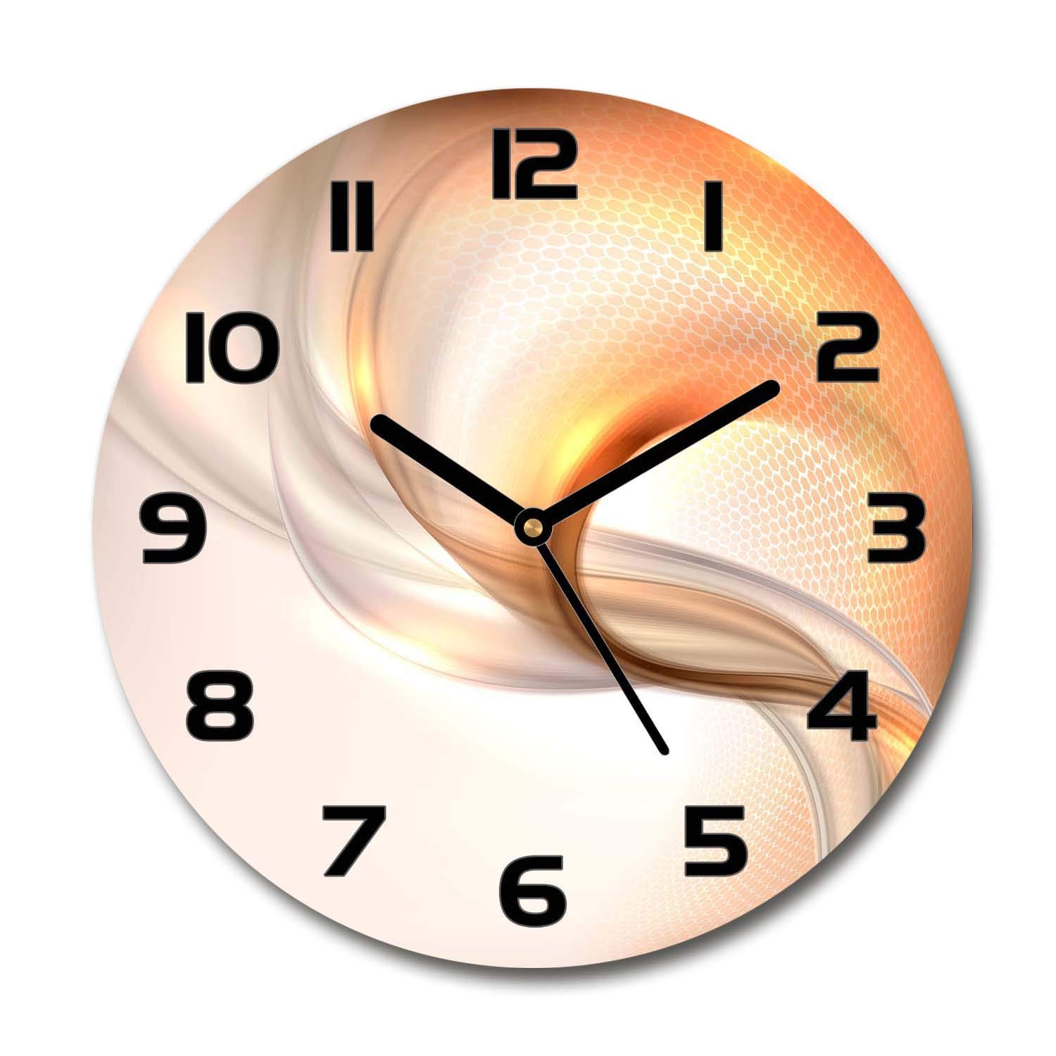 Horloge en Verre 60x60cm Salon Moderne Silencieuse Modèle Résumé Historique