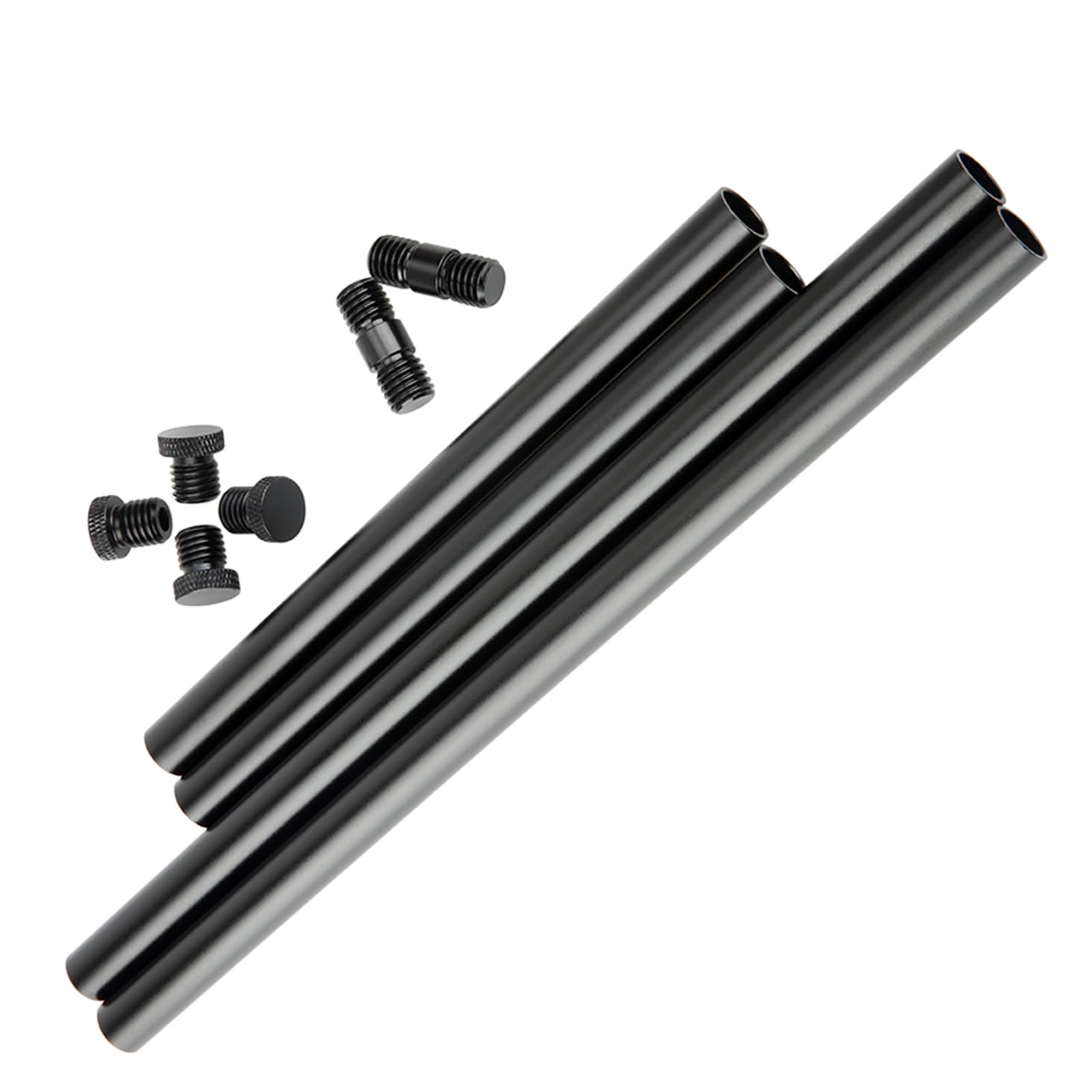 – NICEYRIG 15mm Rods with M12 Thread Rod Cap Rod Connector to Extend to 50cm Rods for 15mm Shoulder Pad Rig Support System