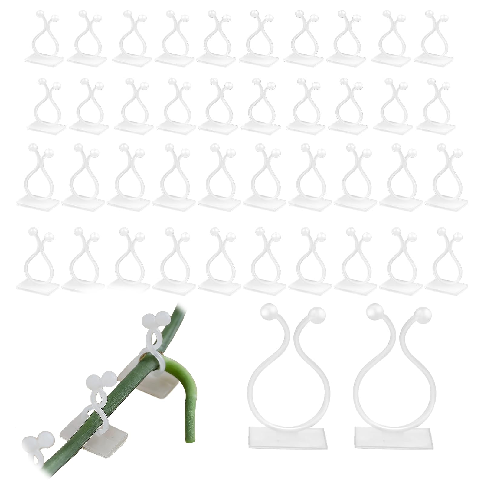 HotoPink Vine Plant Climbing Wall Fixer, 100 Pcs Self-Adhesive Invisible Vine Clips, Sticky Plants Support Climbing Wall Fixture for Garden Indoor Gardening Climbing Plants