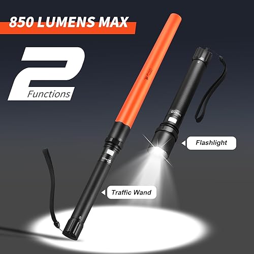 Miniatura 4 de UltraFire Varita de tráfico de 19 pulgadas, linterna de cono con 3 modos, varita de señal para control de tráfico, estacionamiento, dirección de