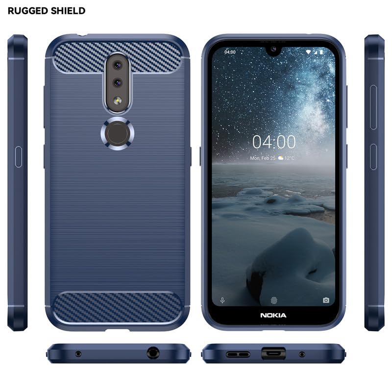 Image of Hybrid Carbon Fiber Back Case for Nokia 4.2 (Blue)