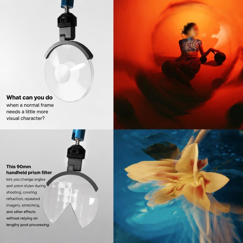 Kit di filtri prismatici portatili da 90 mm, 5 effetti prismatici creativi