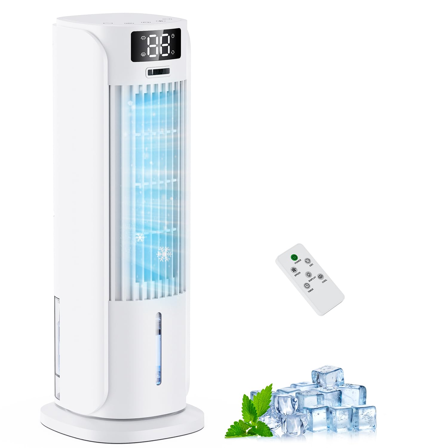 Evaporative Air Cooler, 6 Speeds & 2 Cool Mist, 3 IN 1 Desk Portable Air Conditioner, 90° Auto Oscillation, 12H Timer, Remote, Portable Air Conditioning Unit for Home and Office, 800ML Large Capacity