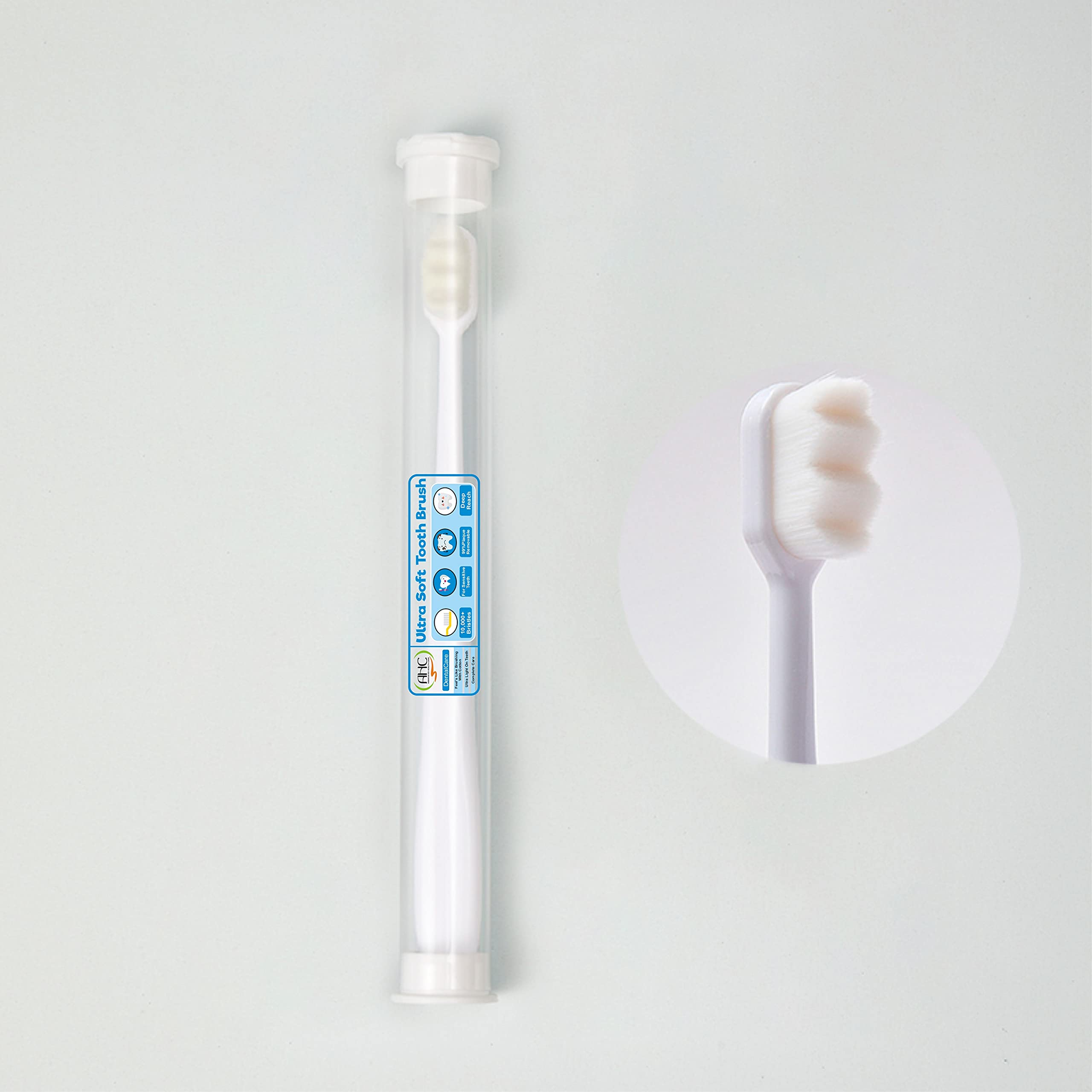 AHC Baby Ultra Soft Toothbrush With Micro Nano Bristles With Tongue Cleaner For 3-16 Years Kids (White) (B096FJLZLC) Amazon Price History, Amazon Price Tracker