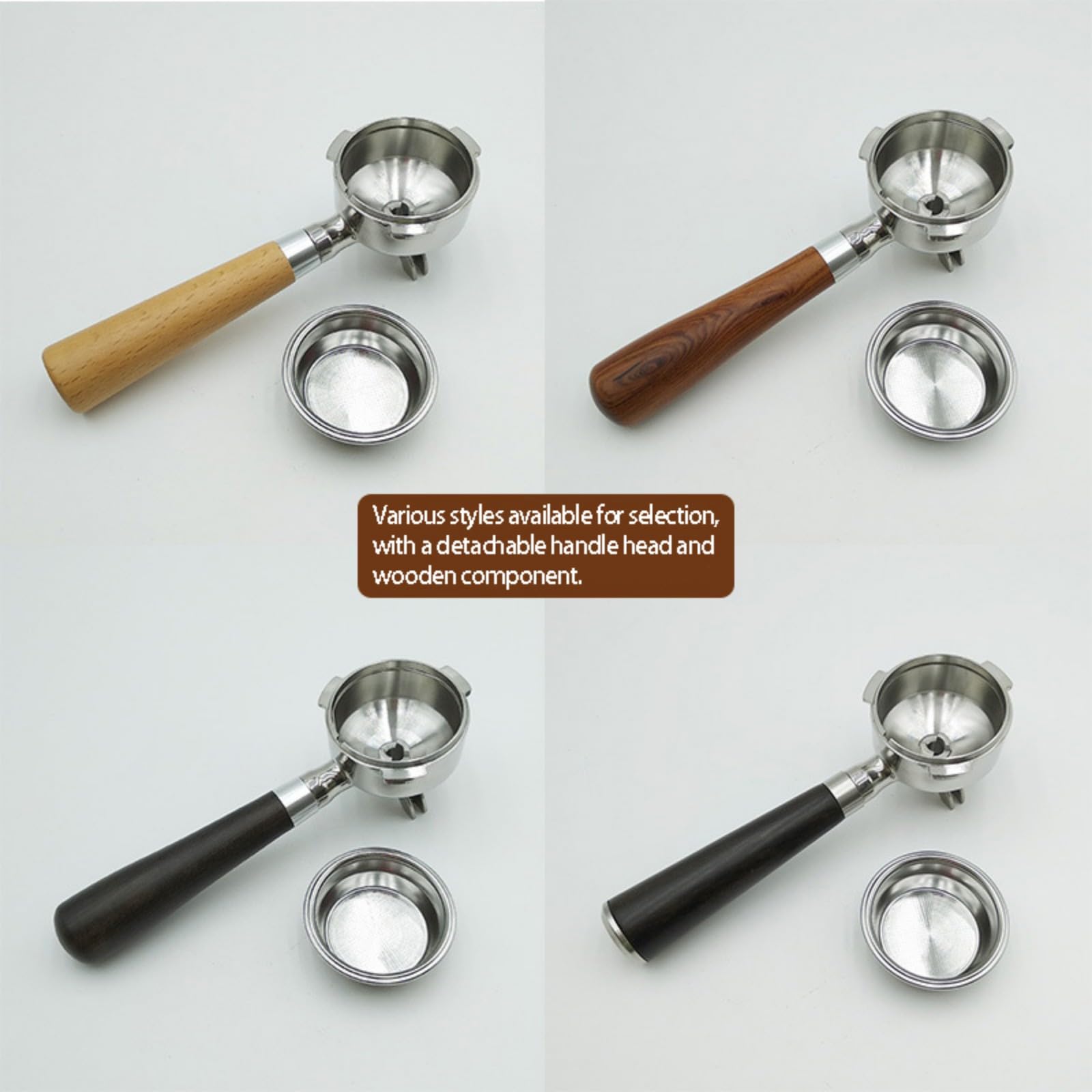 Kaffeezubehör Kaffeemaschinen Siebträger mit Holzgriff für 58-mm Espressomaschinen sorgt für Stabilität und einfache Reinigung des Espresso Griffs