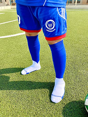 VEEGGARRI 2- PACK SOCCER SOCKS BUNDLE ( Blue + Black), One Size Tall, v-13