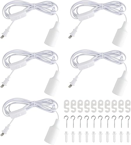 Kit de luces colgantes para enchufar, luces colgantes retro con cable de enchufe, lámpara colgante industrial E26 E27, cable de 9.8 pies con disponible en Yaxa El Salvador