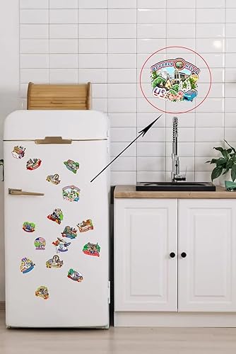 Miniatura 4 de Beverly Hills California USA - Imán de madera para nevera colección creativa hecho a mano viajes hogar oficina regalos de paisaje refrigerador