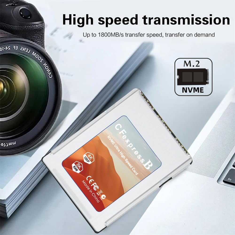 Xiwai Lecteur de Carte mémoire CFexpress Type-B vers NVME 2230, boîtier CFE CFB NGFF, Adaptateur M-Key, Coque en Alliage pour Appareil Photo 8K RAW, Extension PCIe
