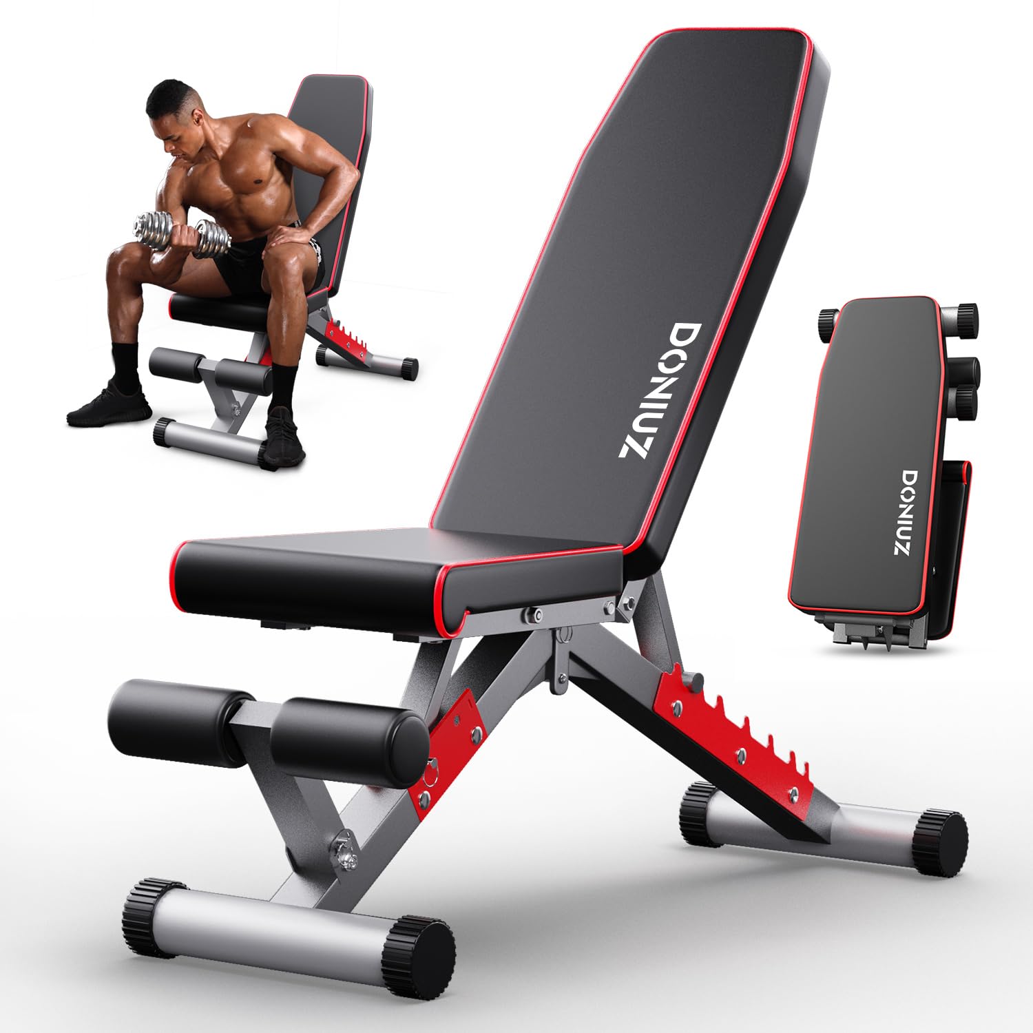 Weight Bench Adjustable Workout Bench Press Set for Home Gym Strength Training Easy Assembly Foldable Training Lifting Bench