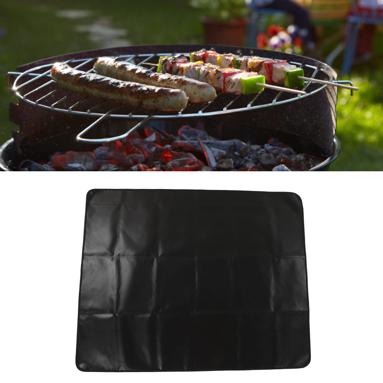 Tappetini per barbecue Tappetini per barbecue pieghevoli riutilizzabili riutilizzabili in silicone a doppia faccia per campeggio all'aperto, giardino, picnic (Rettangolo 152x122 cm)