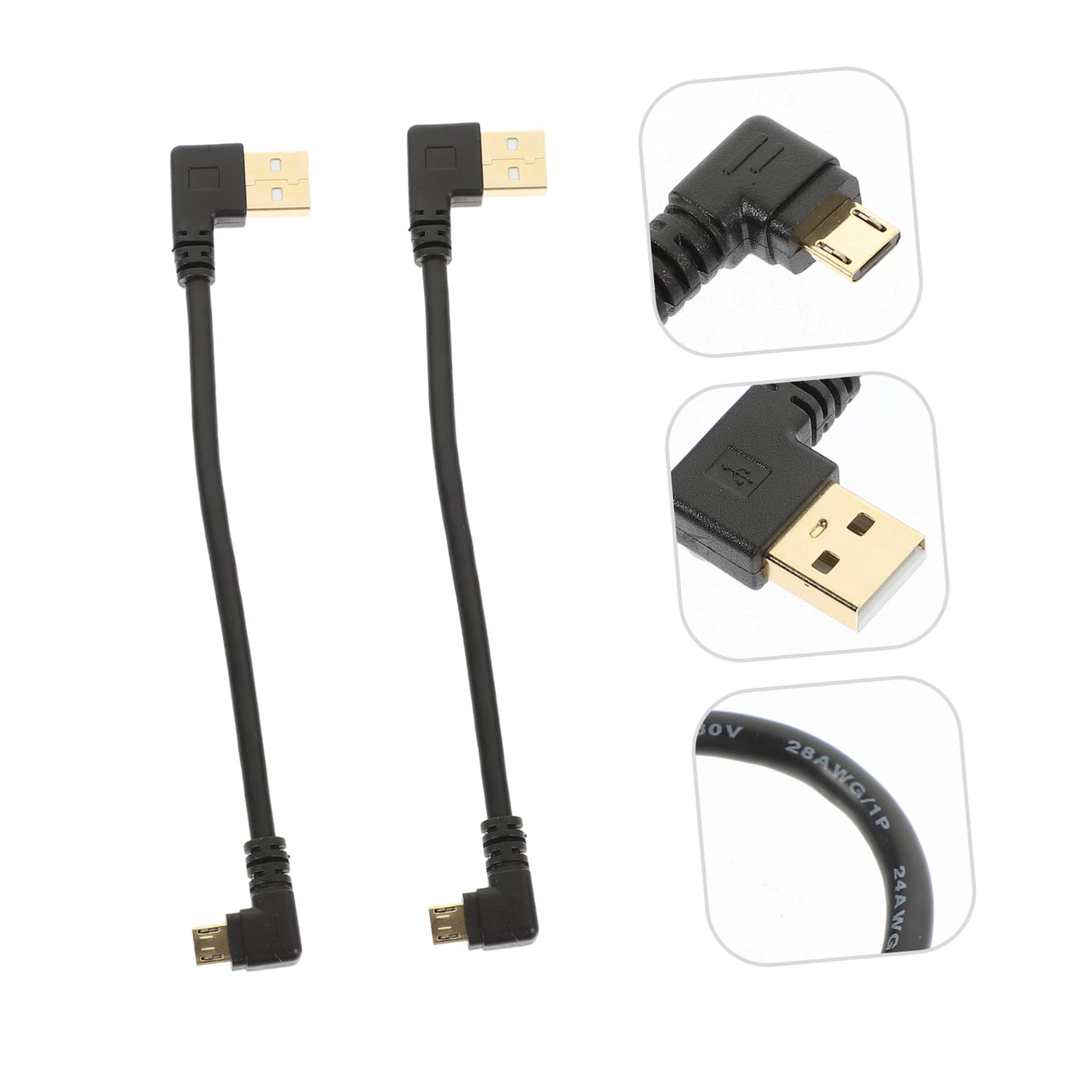 SOLUSTRE 15pezzi Cavo Micro Usb Gradi Per Trasferimento Dati e Ricarica Sicura Design Compatto Compatibile Con Smartphone e Tablet Previene Surriscaldamenti e Intralci