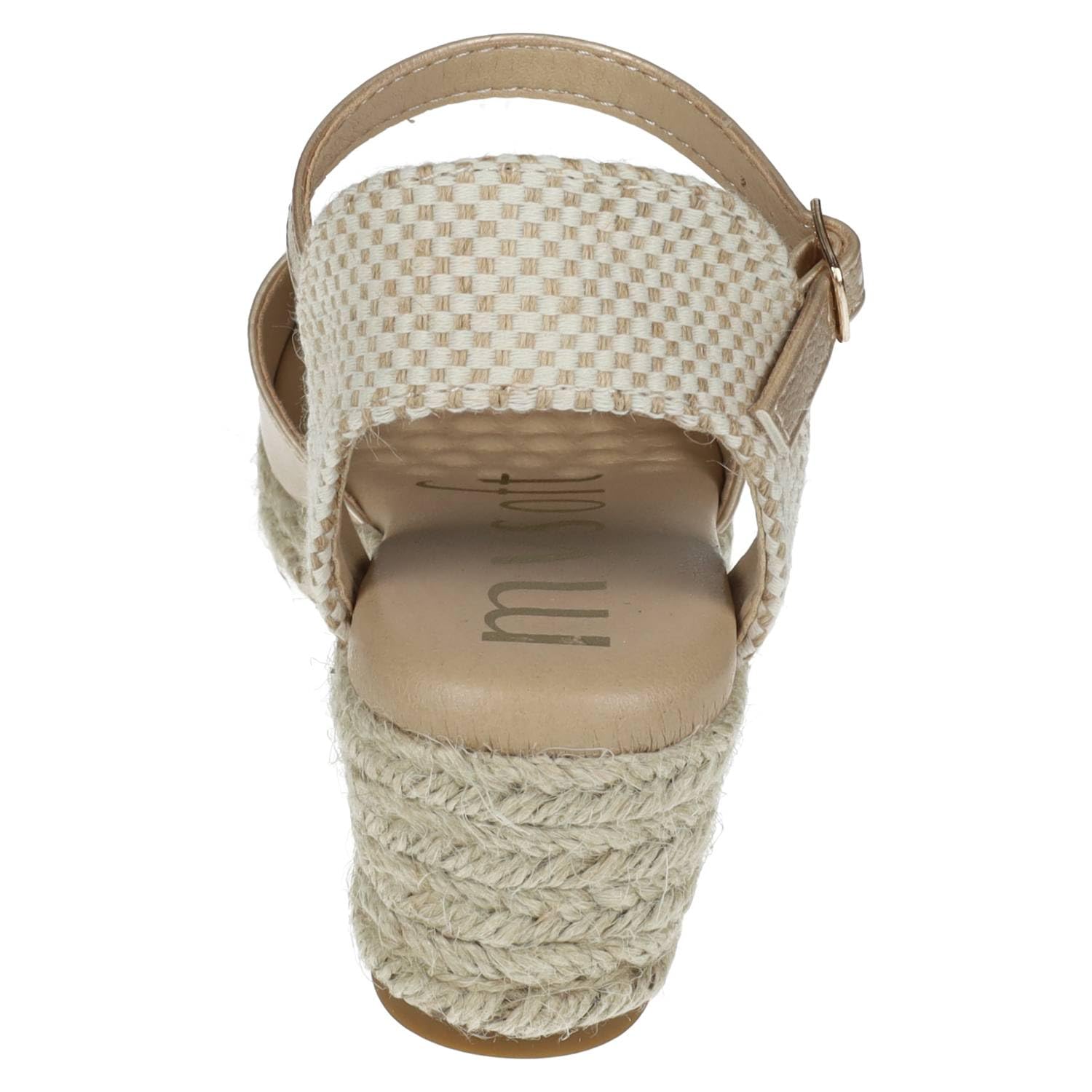 mysoft 25M102 Spartigas a cuneo da donna piattaforma in juta punta chiusa e chiusura con fibbia eleganti e confortevoli da donna Espadrillas