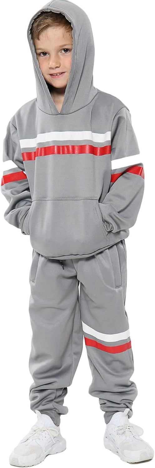 Kids Girls Boys Jogging Tracksuits Fleece Hoodied Top Bottom Workout Sportswear