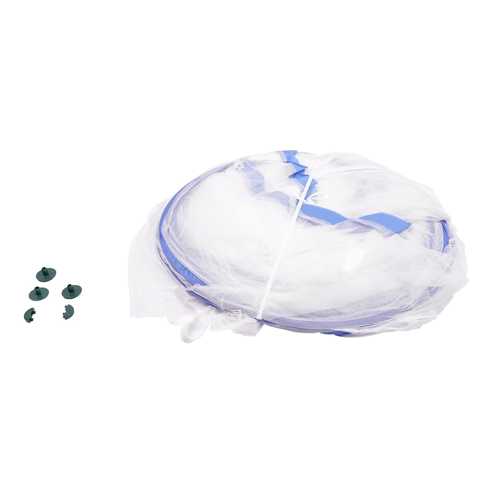 Zanzariera per letto pop-up a doppia porta, portatile, con bordo a doppia porta, tenda da campeggio, 198 x 180 x 160 cm, blu, per attività all'aperto, campeggio, viaggi, camera da letto