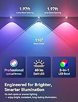 Vista 4 de Luces exteriores permanentes para casa, luces inteligentes impermeables RGB+IC IP67 para aleros, 200 pies con 100 LED, iluminación eterna