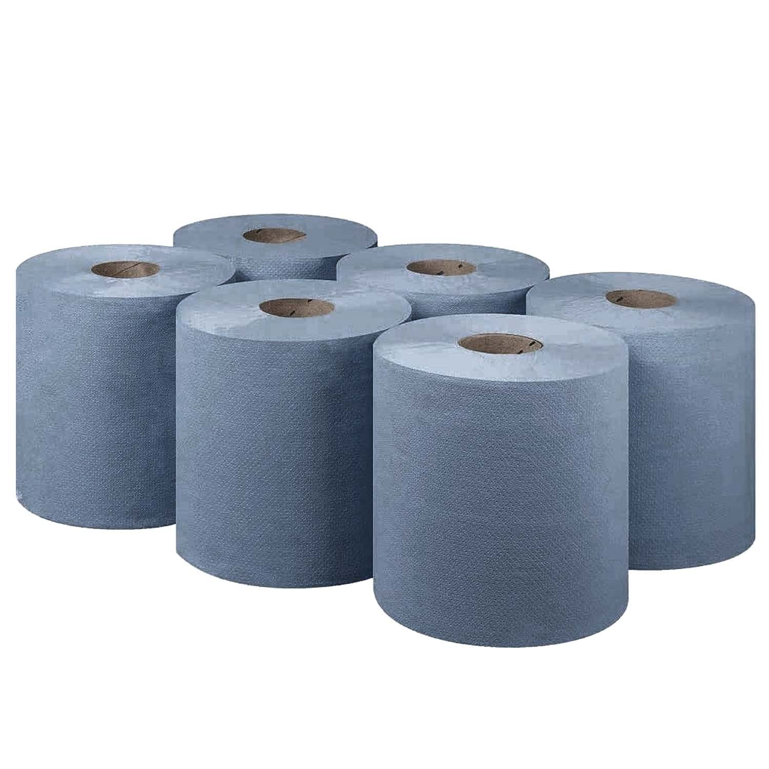 Papel de 2 capas azul Arctic Hayes en formato industrial de 6 rollos 6