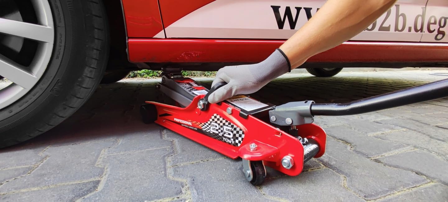 Cric Idraulico 2,5 Tonnellate Cric 2,5T Per Auto Basso Profilo Altezza di Sollevamento 85-381 mm