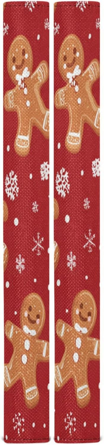Caikeny Christmas Cookie Refrigerator Door Handle Cover Gingerbread Snowflake Kitchen Appliance Decor Handles Fridge Gloves Oven Doors Protector Stove Microwave Dishwasher Decor 2pc
