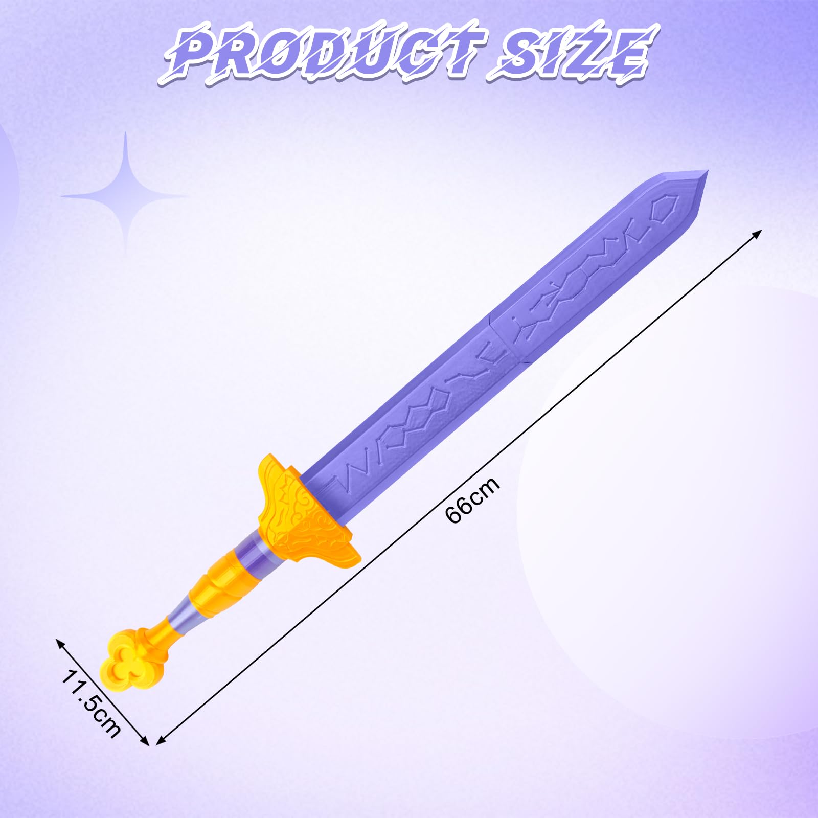 Spada per Costumi Cosplay, Set di Armi Cosplay Anime, 26cm Spada Cosplay Stampata in 3D, Accessorio per Travestimento Viola, per Halloween, Carnevale, Festa Cosplay, Carnevale