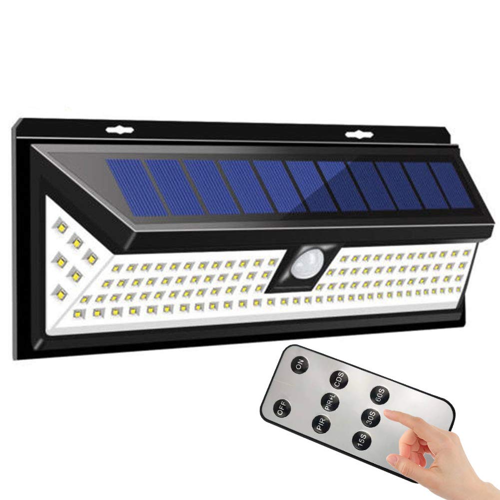 Applique da parete solare, LED Luce solare da parete Sensore di movimento Illuminazione esterna Luci di sicurezza impermeabili per giardino Cortile Cortile Cortile cortile patio (90 LED)