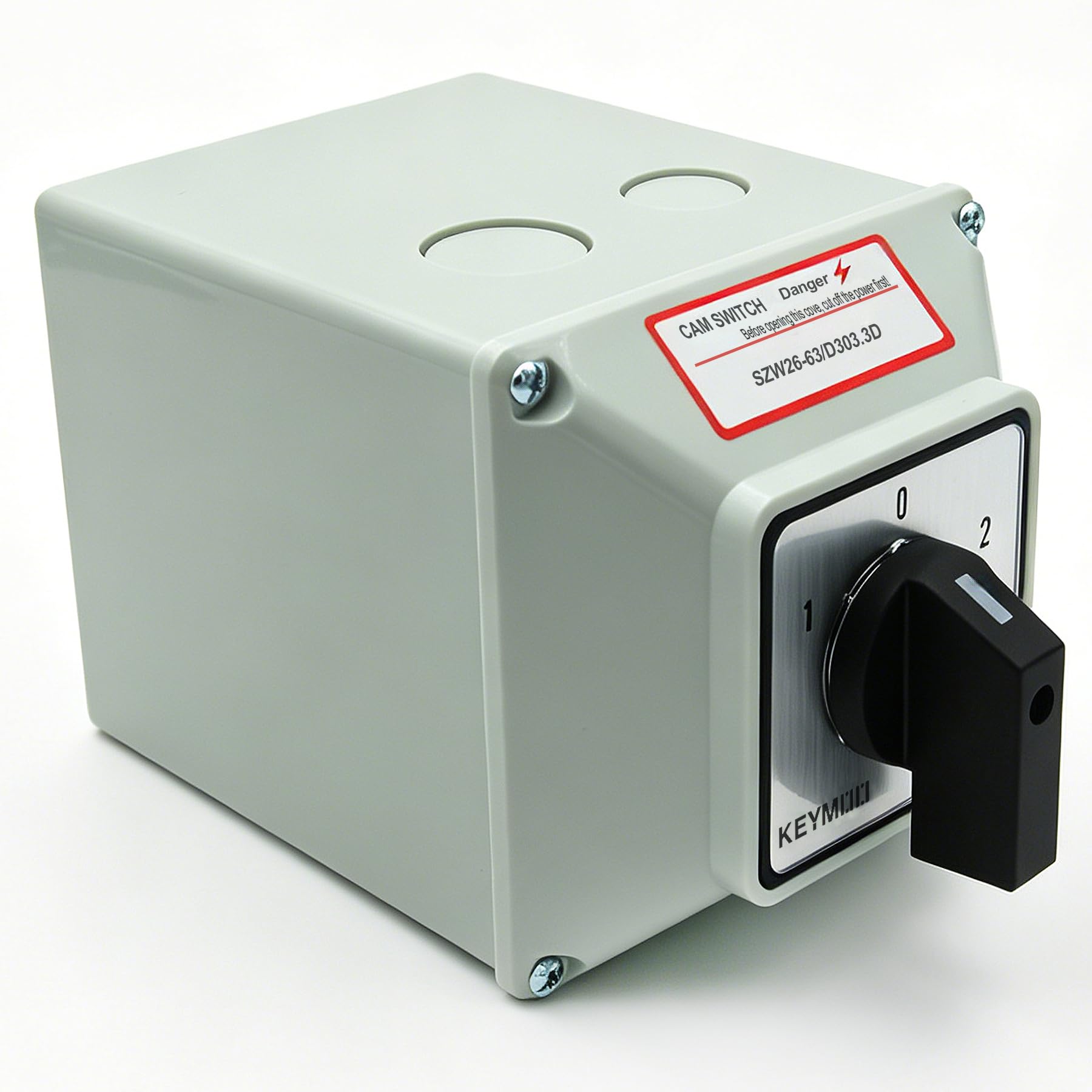 KEYMOO 63A Rotary Changeover Selector Switch with Exterior Box, 2