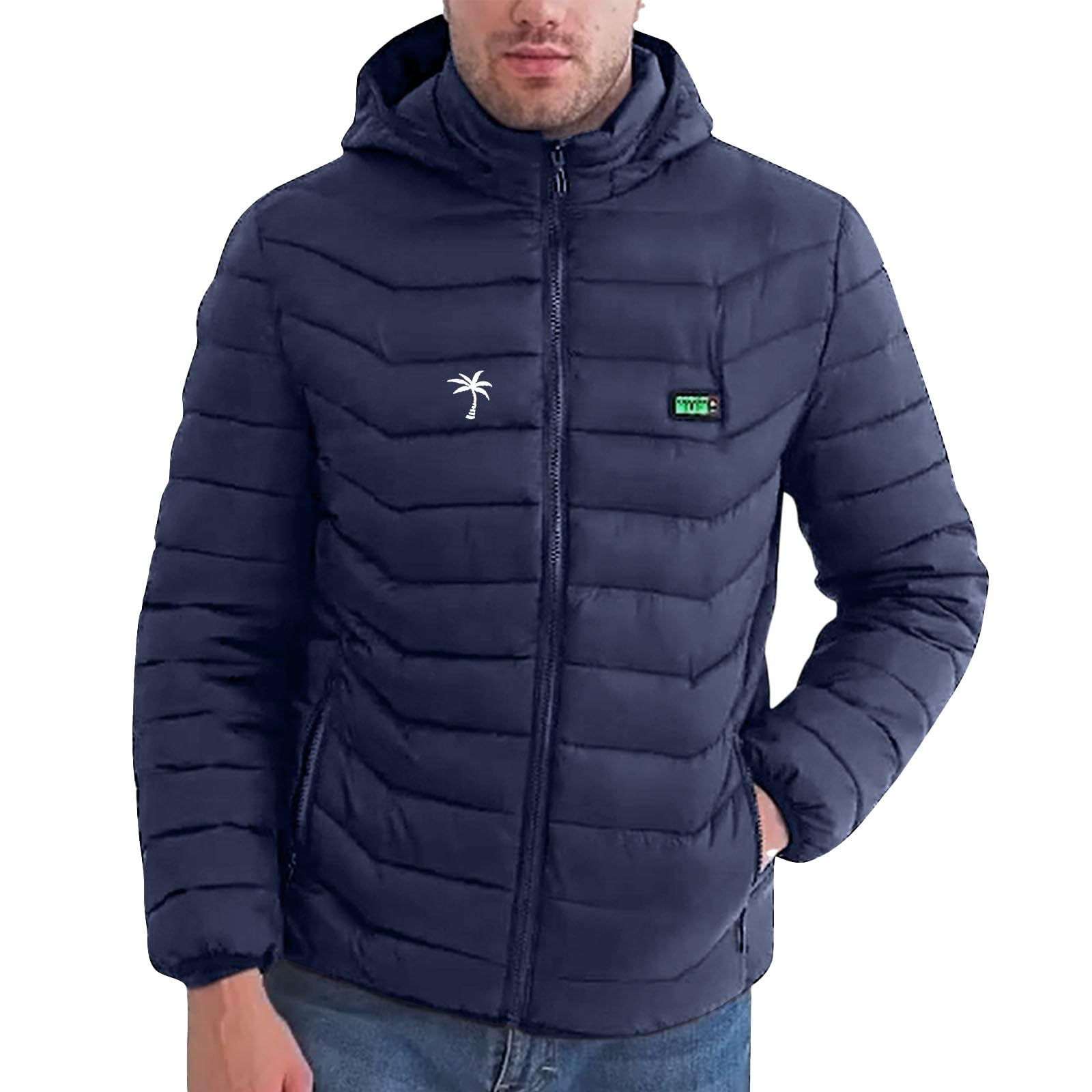 Beheizbare Jacke Herren Elektrische Heizjacke Druck Männer Steppjacke