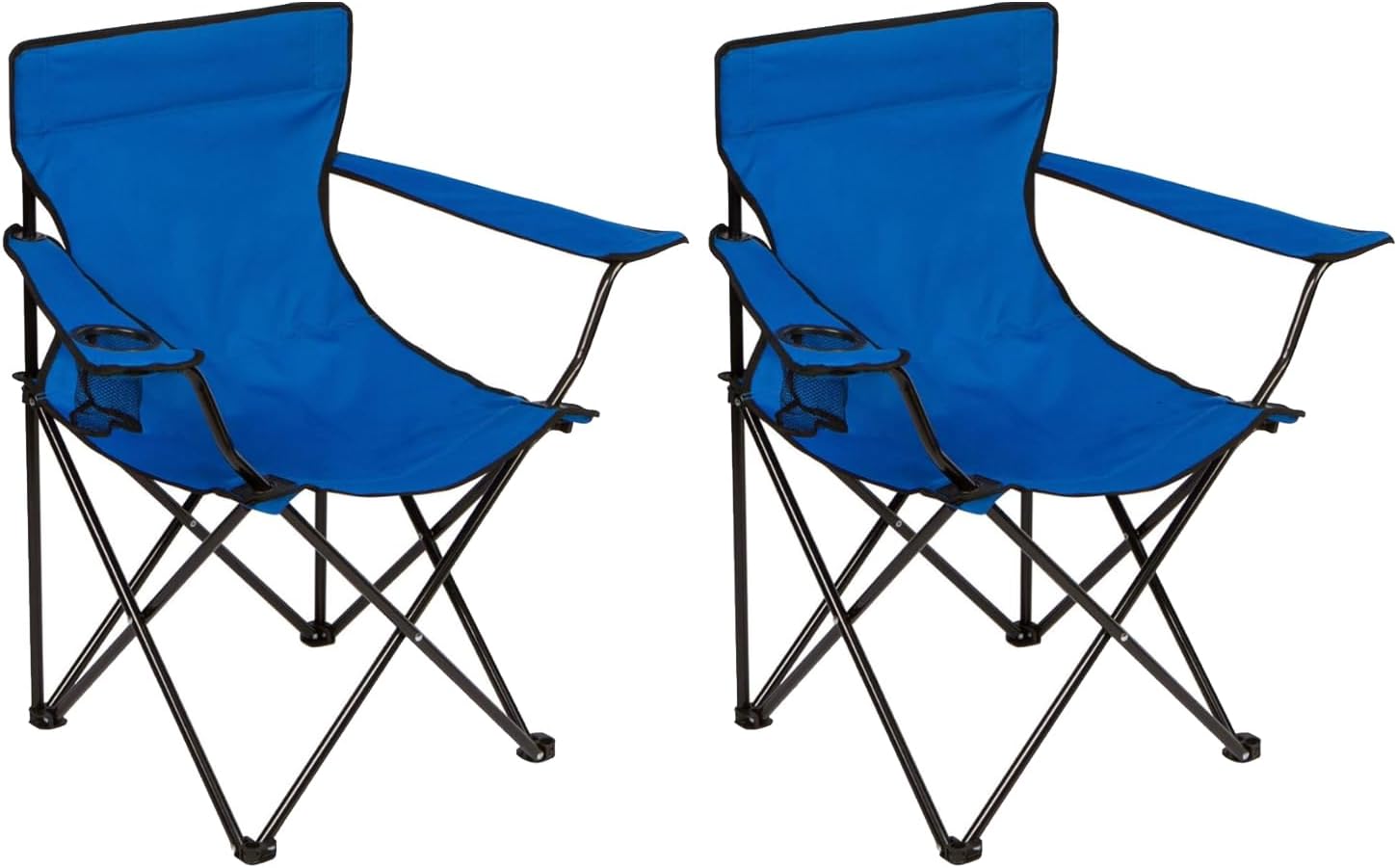 Folding Camping Chair with Cup Holder, 225lbs Capacity, Portable Foldable Chair with Large Anti-Sink Feet, PE Coated Fabric for Outdoor, Beach, Fishing, Backpacking, Blue 2PCS Folding Camping Chair with Cup Holder, 225lbs Capacity, Portable Foldable Chair with Large Anti-Sink Feet, PE Coated Fabric for Outdoor, Beach, Fishing, Backpacking, Blue 2PCS
