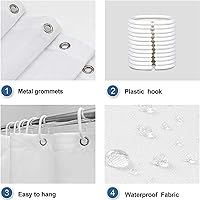 Vista 3 de Coastal Turtle Shower Curtain Fish Coral Starfish Seashell Blue Ocean Beach Shower Curtains for Bathroom Waterproof Polyester Fabric Bathroom