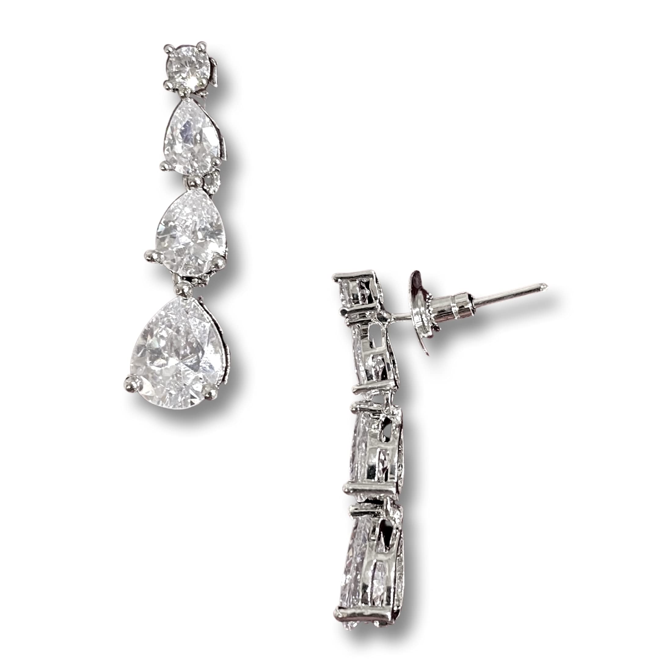 JEWELOPIA CZ Studded Earrings American Diamond Pearl Dropping Designer Earring For Women & Girls (Floral) (Round Diamond) (B097TKSD37) Amazon Price History, Amazon Price Tracker