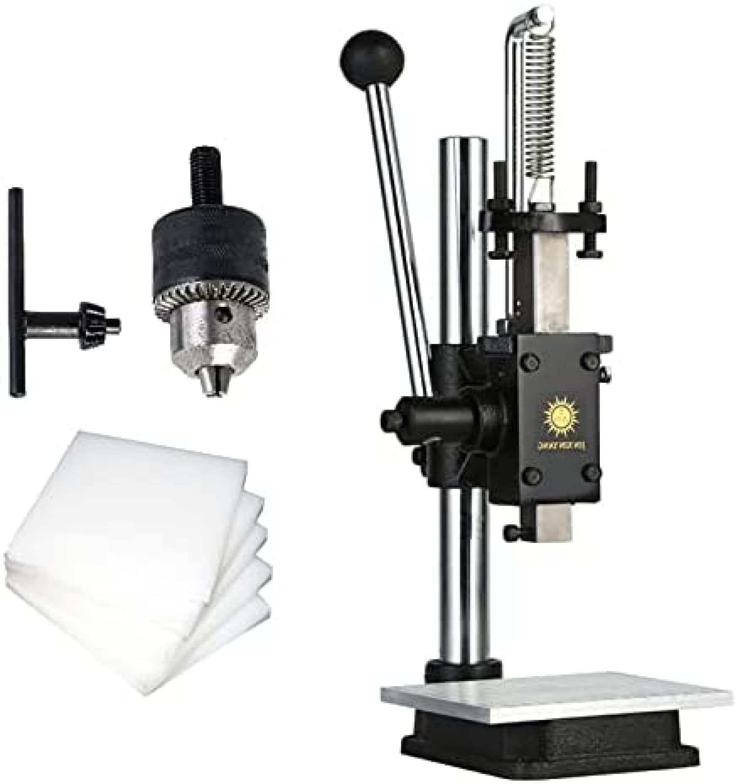 Manual Arbor Press, Bearing Hydraulic Hand Press Adjustable Punching Machine With Chuck And Dial, Multifunctional Punch Embossing Machine For Leather, Plastic, Wood, Aluminum,GQYYS