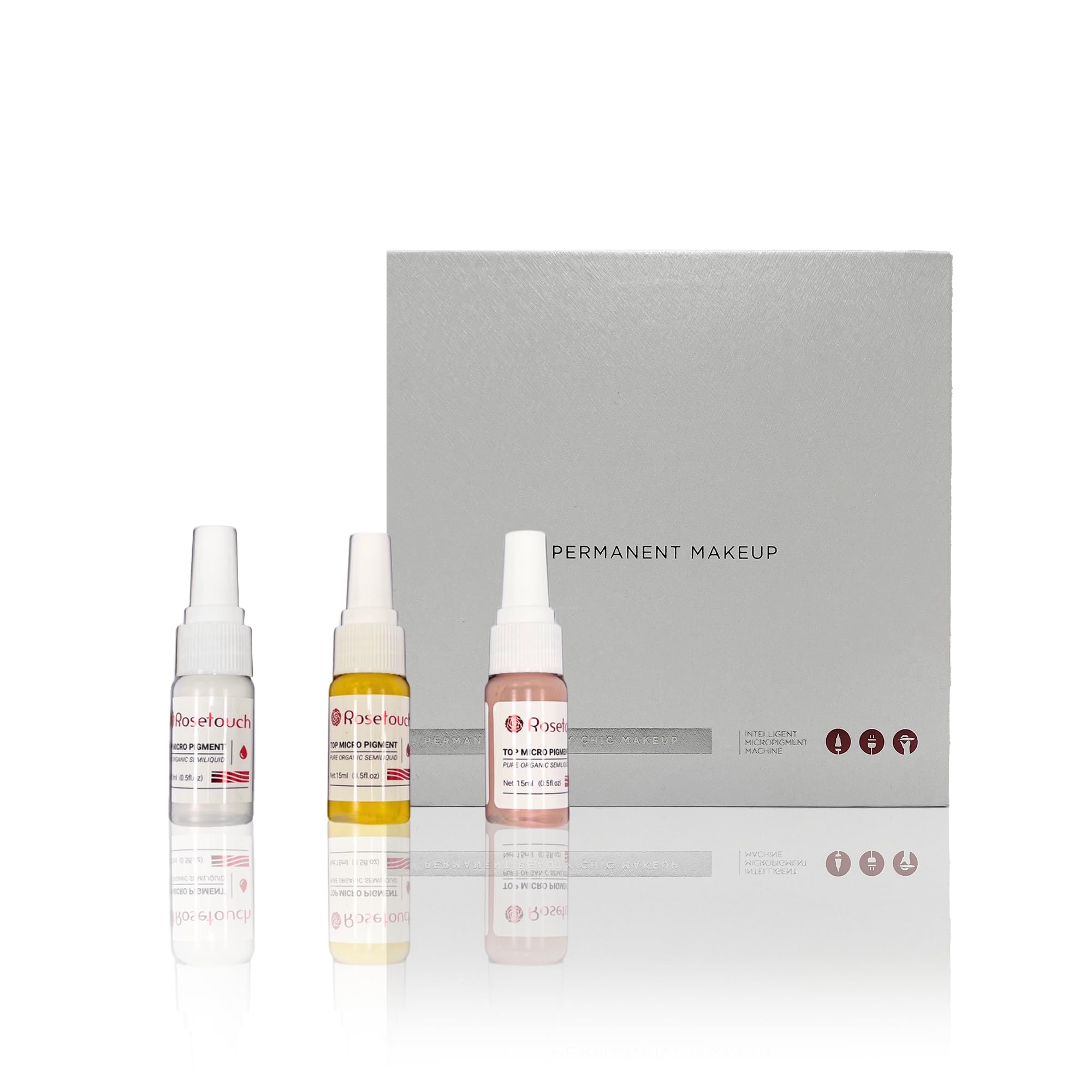 Rosetouch Microblading Ink for Color Corrections - Professional Tattoo Ink - Skin Tone Tattoo Ink Makeup Pigment Set (0.5 oz Each, 3 Products)